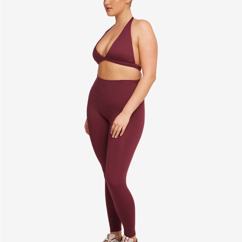 CSB set: serenity crop bra & scrunch leggings in BURGUNDY